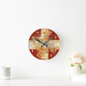 Religiöses Halbtonkreuz Runde Wanduhr (Zuhause)