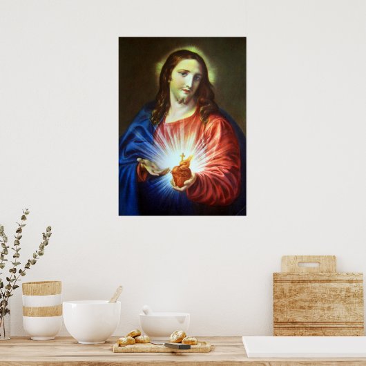 Religiöses Heiliges Herz Jesu Katholisch Poster (Küche)