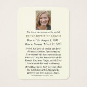 Religiöses Heiliges Herz Jesus Bestattungskarte (Rückseite)