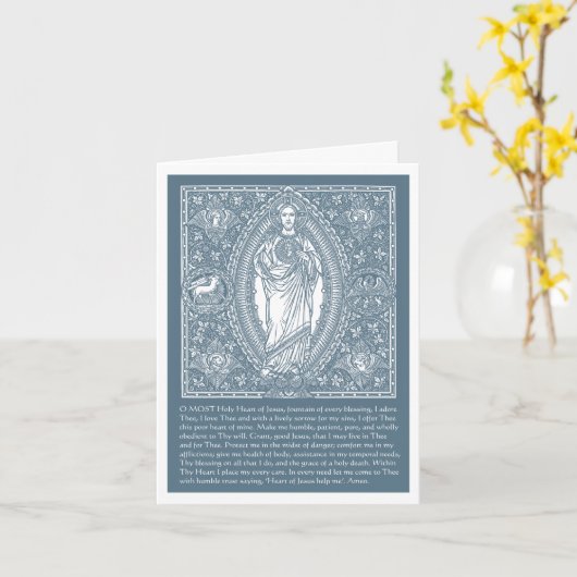Religiöses Heiliges Herz Jesus katholisches Gebet Karte (Gelbe Blume)