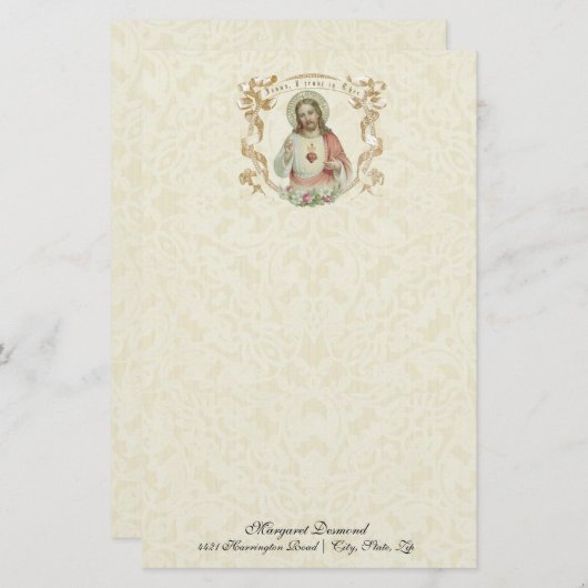 Religiöses Heiliges Herz Jesus Vintag katholisch (Vorne/Hinten)