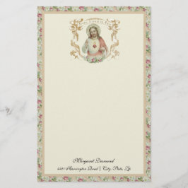 Religiöses Heiliges Herz Jesus Vintage Rose