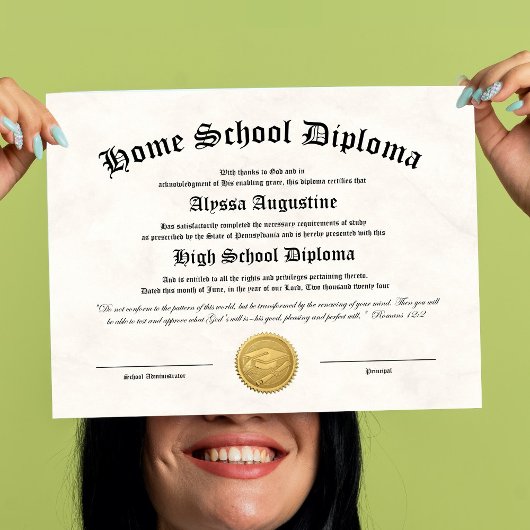 Religiöses Homeschool-Diplom Poster
