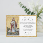 Religiöses katholisches Beileid Jesus Beerdigung Dankeskarte (Stehend Vorderseite)