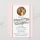 Religiöses katholisches Brautparty Rosa Bläserin Einladung (Vorne/Hinten)