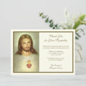 Religiöses katholisches Heiliges Herz Jesus Beilei Dankeskarte (Stehend Vorderseite)