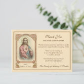 Religiöses katholisches Heiliges Herz Jesus Beilei Dankeskarte (Stehend Vorderseite)