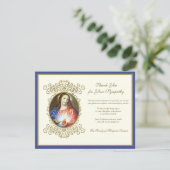 Religiöses katholisches Heiligherz Jesus Beerdigun Dankeskarte (Stehend Vorderseite)