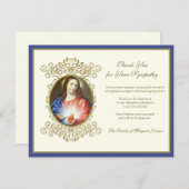 Religiöses katholisches Heiligherz Jesus Beerdigun Dankeskarte (Vorne/Hinten)