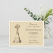 Religiöses keltisches Cross Funeral Condolence Bei Dankeskarte (Stehend Vorderseite)