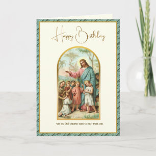 Religiöses Kindergeburtstag Jesus Schrift  Karte