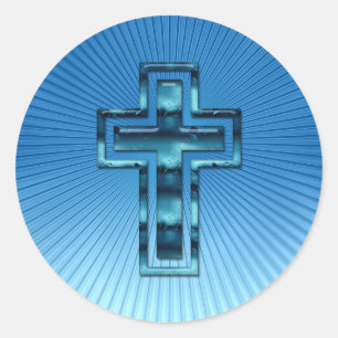 Religiöses Kreuz christlich Runder Aufkleber