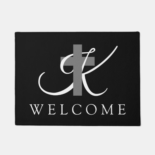 Religiöses Kreuz des eleganten christlichen Fußmatte (Vorderseite)