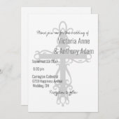 Religiöses Kreuz Elegante Christliche einfache Hoc Einladung (Vorne/Hinten)