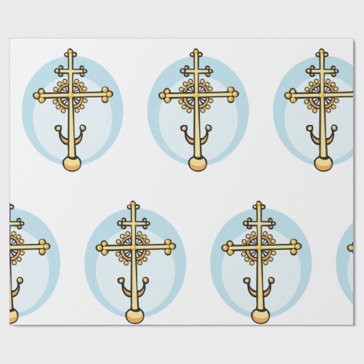 Religiöses Kreuz Geschenkpapier (Flach)