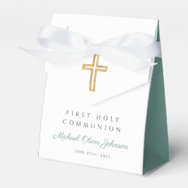 Religiöses Kreuz Junge Grün Erste Kommunion Geschenkschachtel
