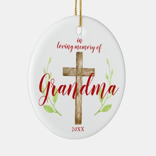 Religiöses Kreuz Personalisiert in Erinnerung an O Keramik Ornament (Rechts)