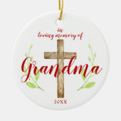 Religiöses Kreuz Personalisiert in Erinnerung an O Keramik Ornament (Vorne)