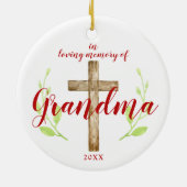 Religiöses Kreuz Personalisiert in Erinnerung an O Keramik Ornament (Hinten)