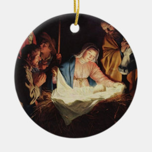 Religiöses Krippenszenen-Malerei-Ornament Keramikornament