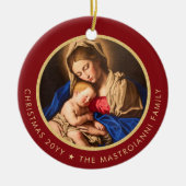 Religiöses Madonna & Kind Foto Weihnachten Keramik Ornament (Vorne)