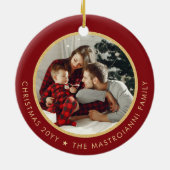 Religiöses Madonna & Kind Foto Weihnachten Keramik Ornament (Hinten)