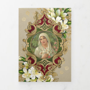 Religiöses Messopfer Jungfrau Maria Tri-Fold Karte