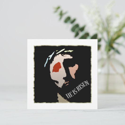 Religiöses Oster Jesus Bibel Verse Zitat Risen Einladung (Stehend Vorderseite)