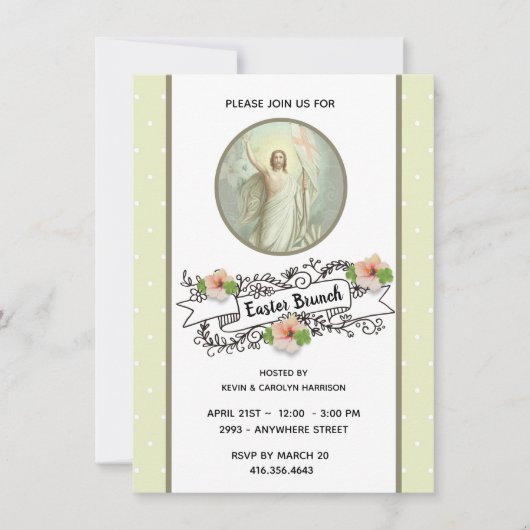 Religiöses Ostern-Frühling Pascha Einladung (Vorderseite)