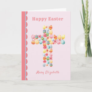Religiöses Ostern für kindereier Kreuz Feiertagskarte