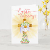 Religiöses Ostersegen Blumenkreuz Karte (Gelbe Blume)