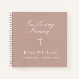 Religiöses Pink in Love Memory Funeral Gästebuch Notizblock