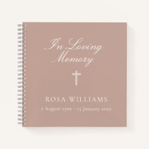 Religiöses Pink in Love Memory Funeral Gästebuch Notizblock