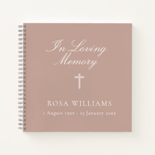 Religiöses Pink in Love Memory Funeral Gästebuch Notizblock