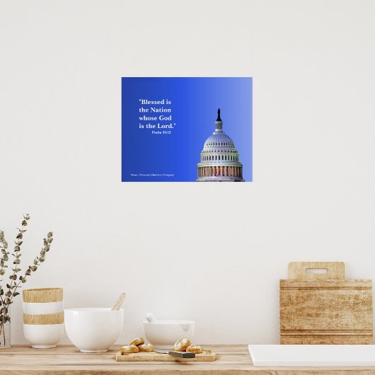 Religiöses Poster -- eine gesegnete Nation (Küche)