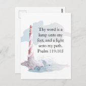 Religiöses Psalm Watercolor Leuchtturm Postkarte (Vorne/Hinten)