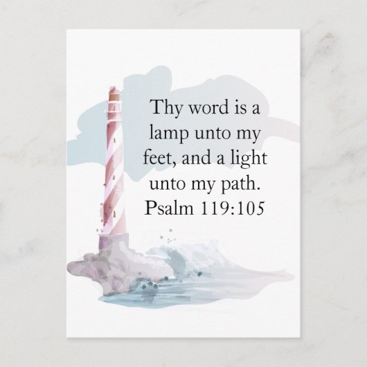 Religiöses Psalm Watercolor Leuchtturm Postkarte (Vorderseite)