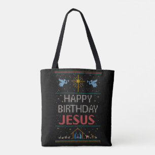Religiöses ROT WeihnachtsStrick-alles- Gute zum Tasche