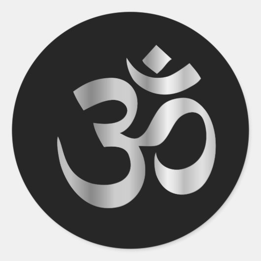 Religiöses Symbol des Hinduismus - Pranava Runder Aufkleber (Vorderseite)