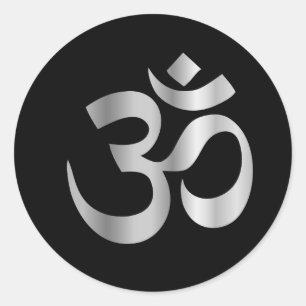 Religiöses Symbol von Hinduismus Pranava Runder Aufkleber