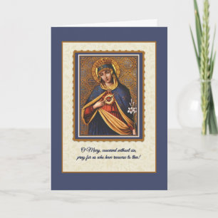 Religiöses Vintage Katholisches Jungfrau Maria Geb Karte