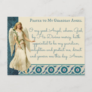Religiöses Vintage-Schutzengel-Gebet Postkarte