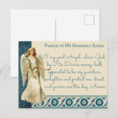 Religiöses Vintages Guardian Angel Gebet Postkarte (Vorne/Hinten)
