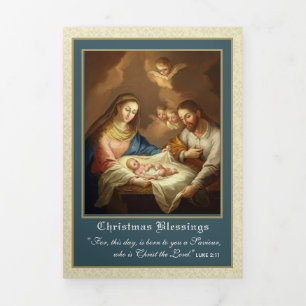 Religiöses Weihnachten Jesus Jungfrau Maria Gedich Dreifach Gefaltete Urlaubskarte