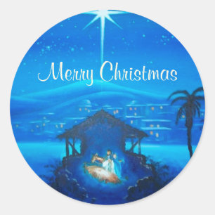 Religiöses Weihnachten kundengebundener Geschenk Runder Aufkleber