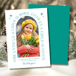 Religiöses Weihnachtsfamilien Foto Minimalistisch Feiertagskarte
