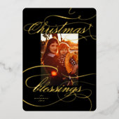 Religiöses Weihnachtssegment Kalligrafisches Foto Folien Feiertagskarte (Vorderseite)