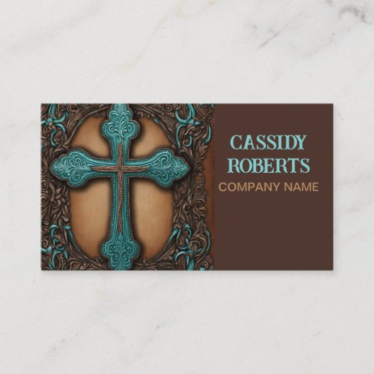 Religiöses Western Country Bible Cross Christlich Visitenkarte (Vorderseite)