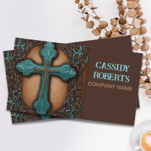 Religiöses Western Country Bible Cross Christlich Visitenkarte