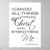 Religiöses Zitat Christus stärkt mich als Plakat (Vorne)